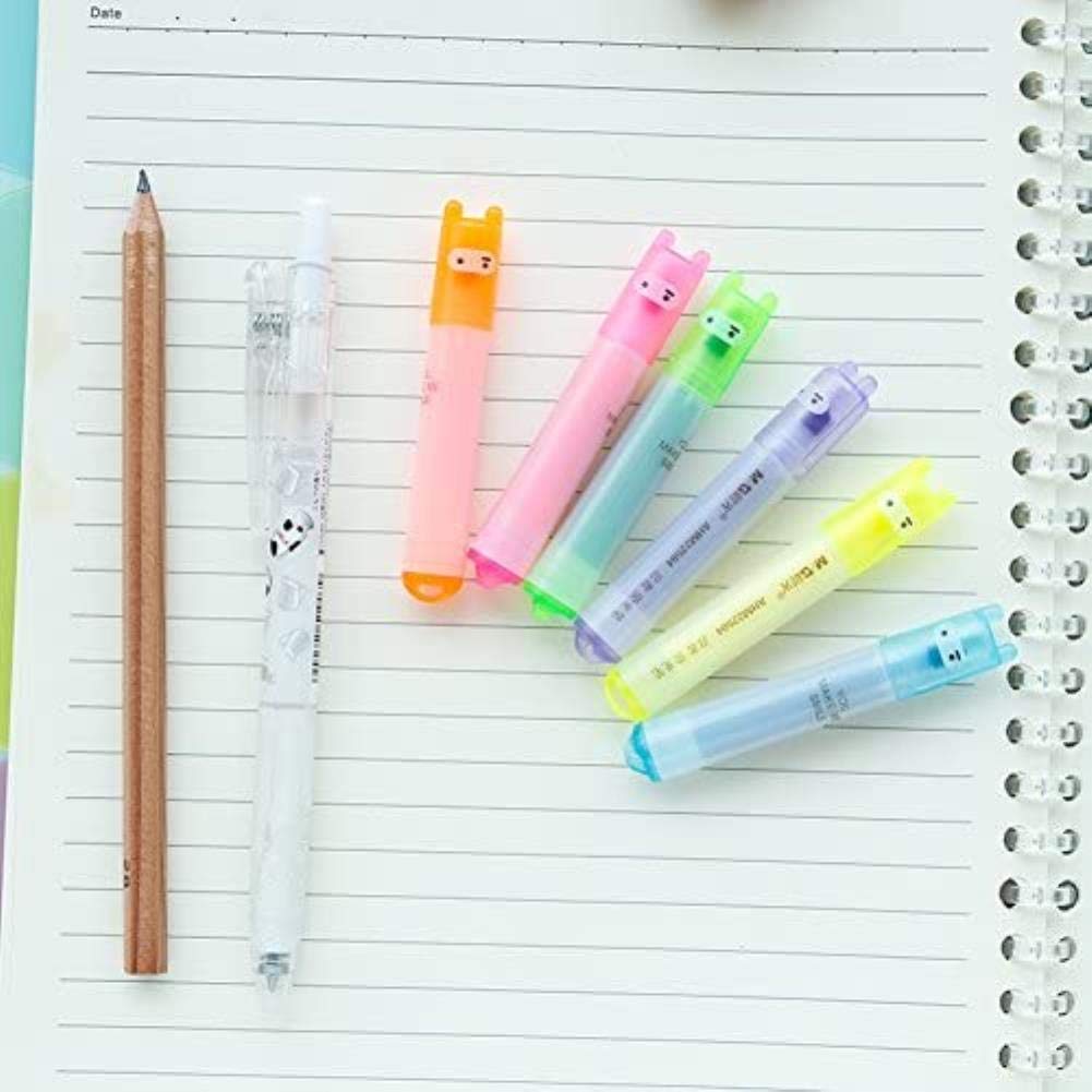 Amazon.co.jp: 6枚のミニ蛍光ペンセット蛍光マーカーペンは